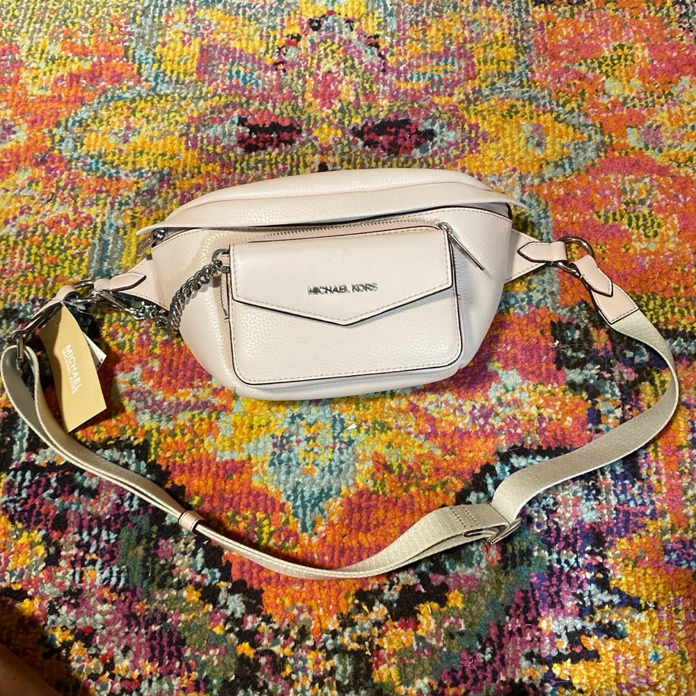 Michael Kors Cream Crossbody Bag with Envelope Flap